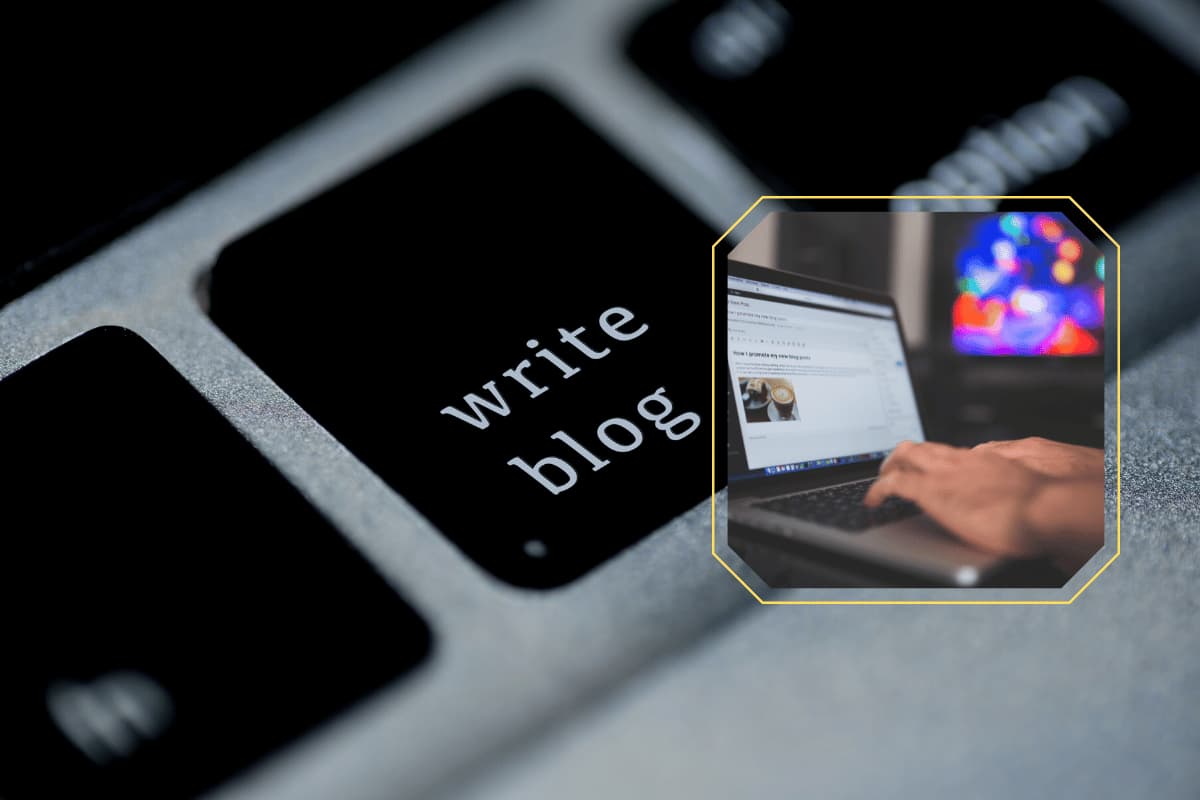 Image of a key on alaptopr keyboard called "write blog"