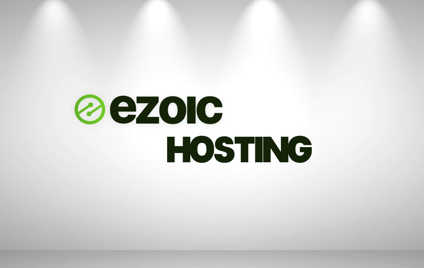 Image of a white wall with the words Ezoic hosting on it