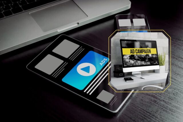 Ad showing on a cell phone loaded a website with a computer on an embedded frame