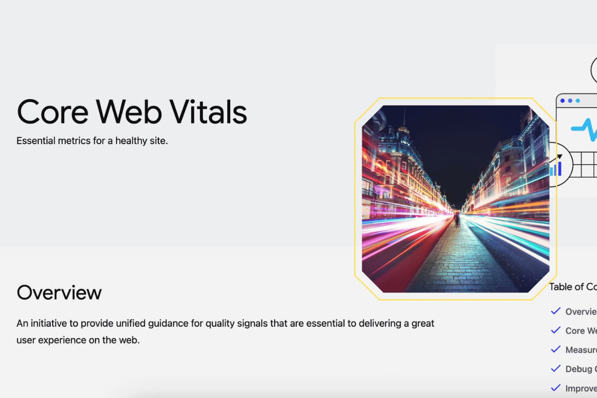 Google Core Web Vitals Web.Dev learning page on Core Web Vitals (CWV)