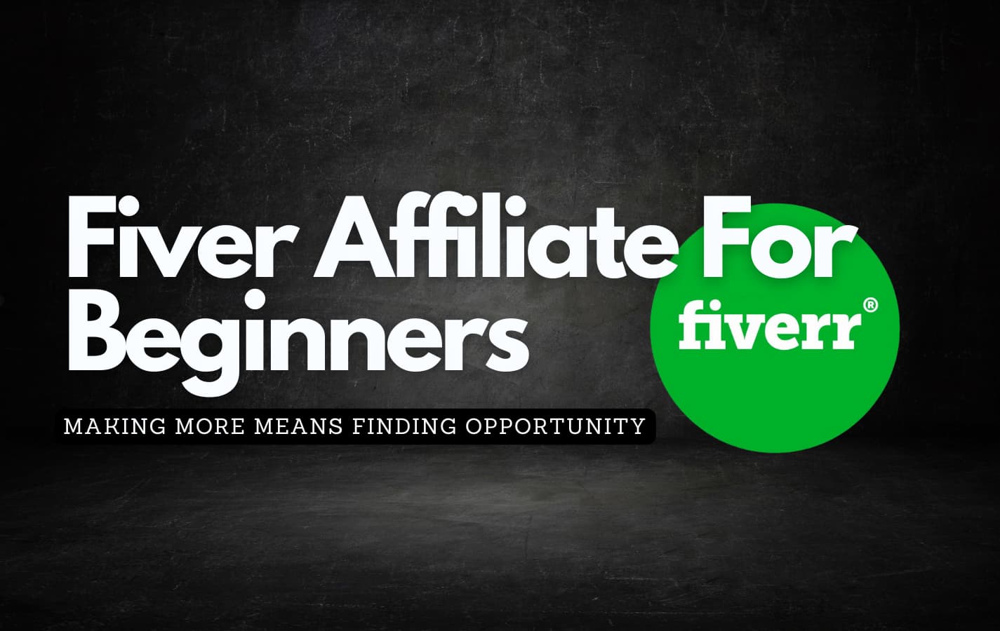 Fiverr logo against a dark background with the text overlay about learning Fiverr Affiliate option